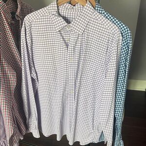 Vineyard Vines Men's Lavender Checkered Button-Down Shirt